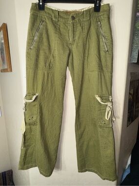 DA-NANG Surplus Indo-Chine Olive Green Cotton Cargo Pants Utility Boho M